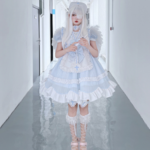 Angel Nurse Guro Lolita Dress OP by Diamond Honey (DH123)